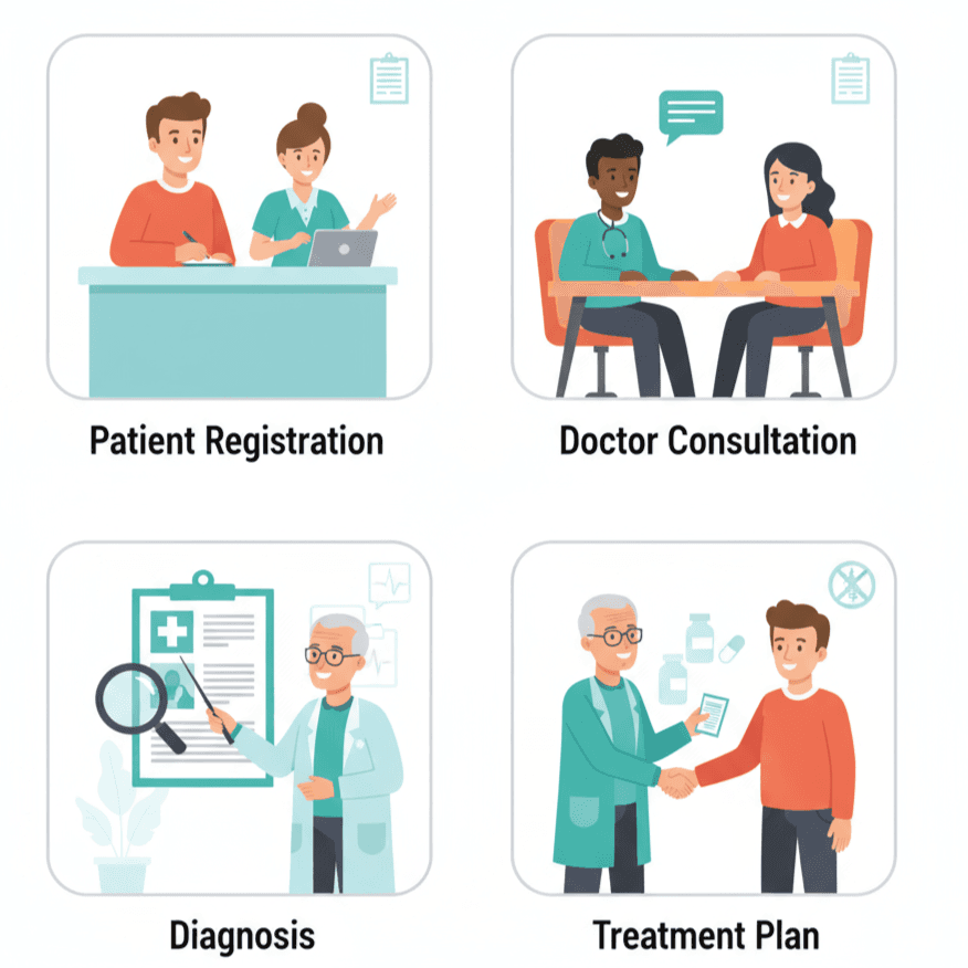 Healthcare workflow illustration